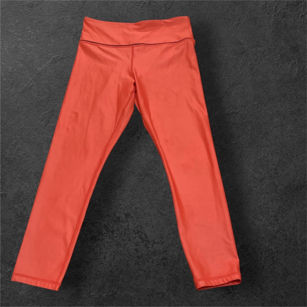 Zyia Active Orange High Waisted Compression Leggings Women Size 8-10 Yoga Gym